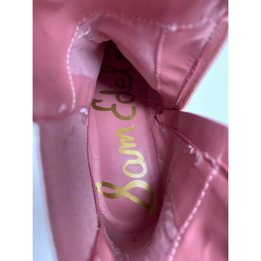 Sam Edelman Girls sz 4 Pink Laguna Chelsea Lug Sole Boots